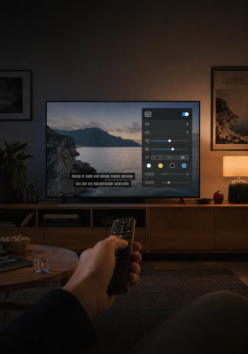 Verifica dei sottotitoli su un contenuto riprodotto tramite Smart TV